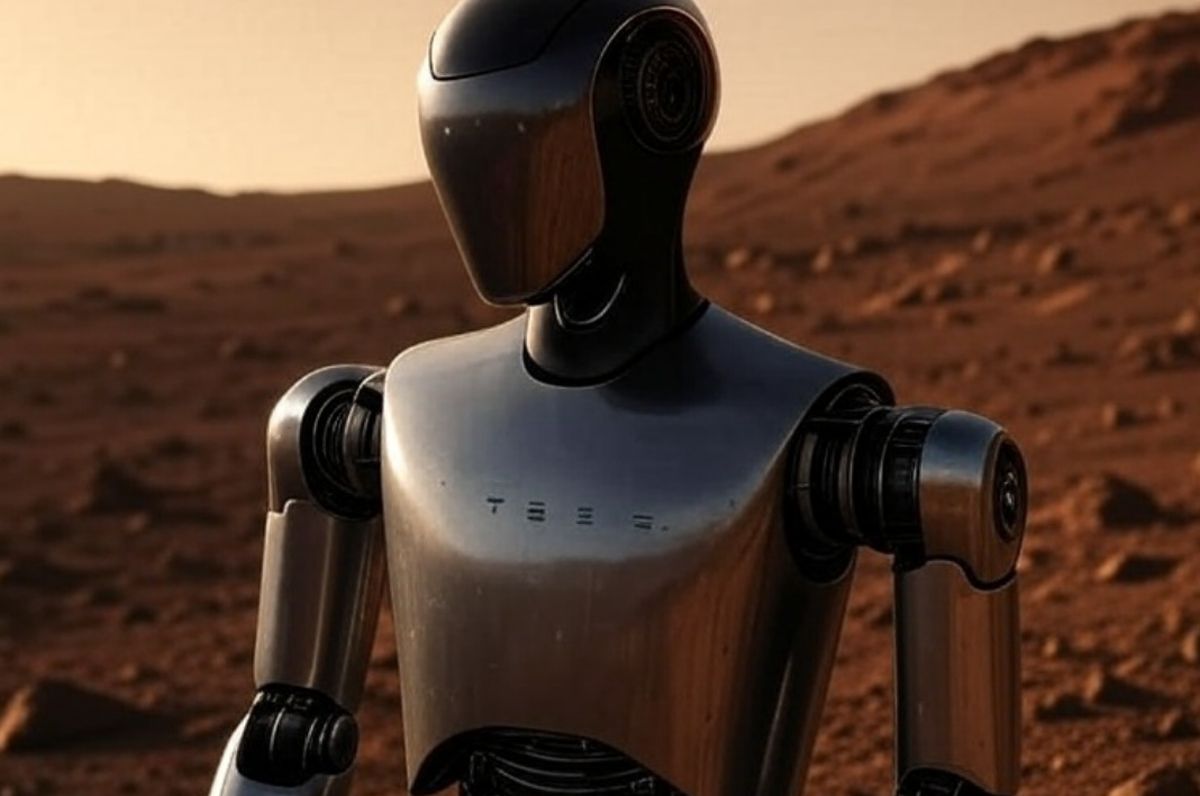 robot humanoide sur Mars